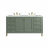 James Martin Vanities Chicago 60in Double Vanity, Smokey Celadon w/ 3 CM Ethereal Noctis Top 305-V60D-SC-3ENC